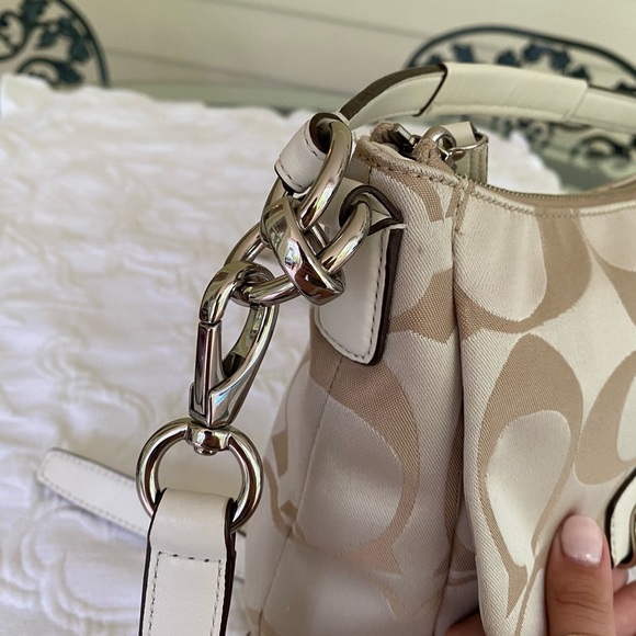 Coach Kristin Signature Shoulder Hand Bag in Cream - Picture 10 of 13